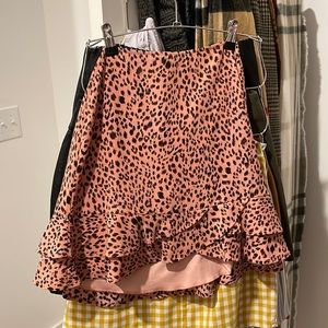 Pink leopard skirt